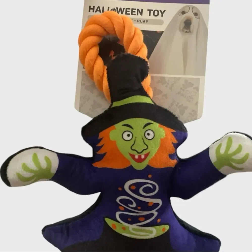 Witch Halloween Chase Chew Squeak Dog Toy